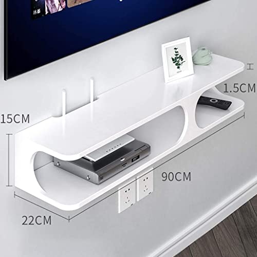 Floating Shelf 35.4 Inches Simple TV Cabinet 90cm Hanging Router Shelves Entertainment Console Gaming Shelving Unit Electronics Rack