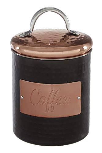 Premier Housewares Hammered Steel Storage Jar Biscuit Canister, 14x14x17cm, Black