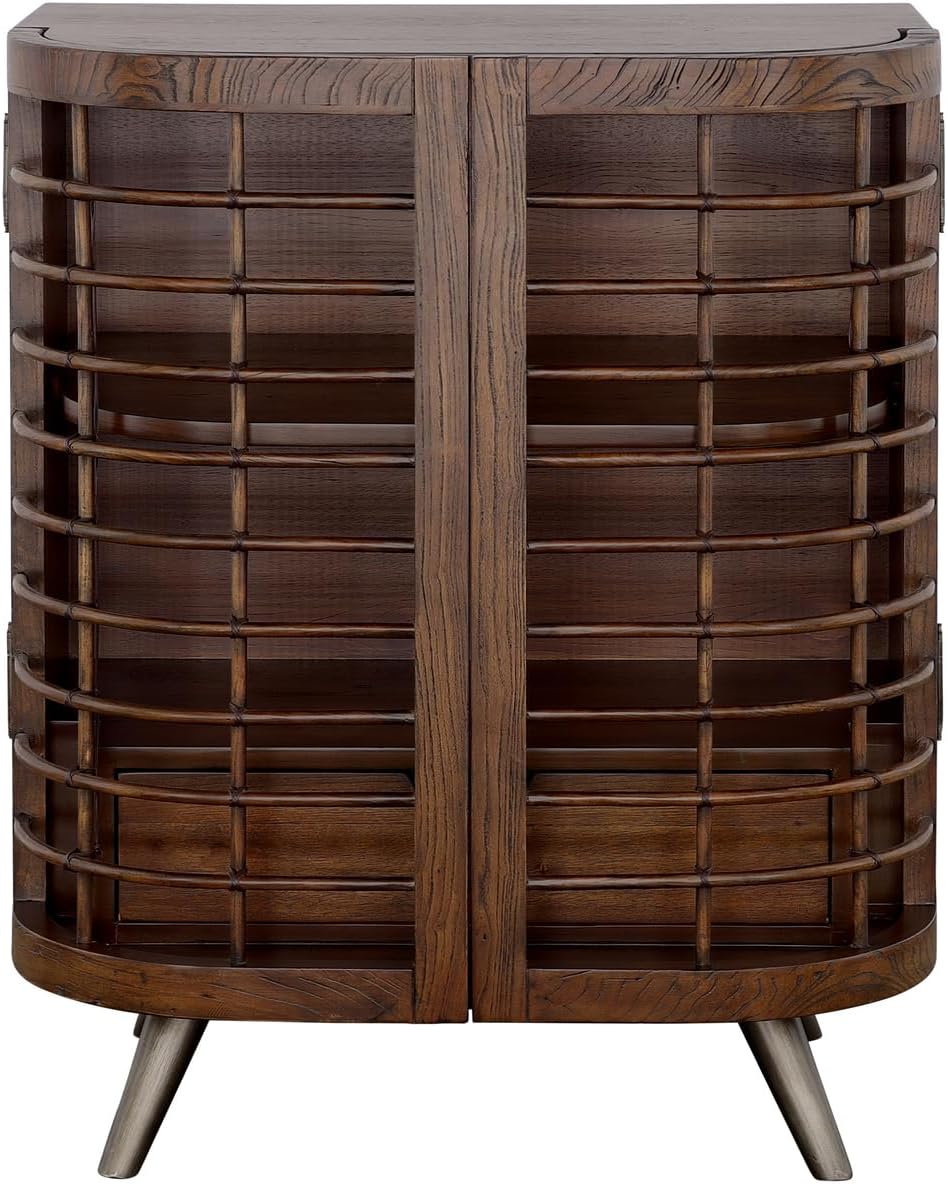 Rustic Revival Mid-Century Modern Two Door One Drawer Cabinet