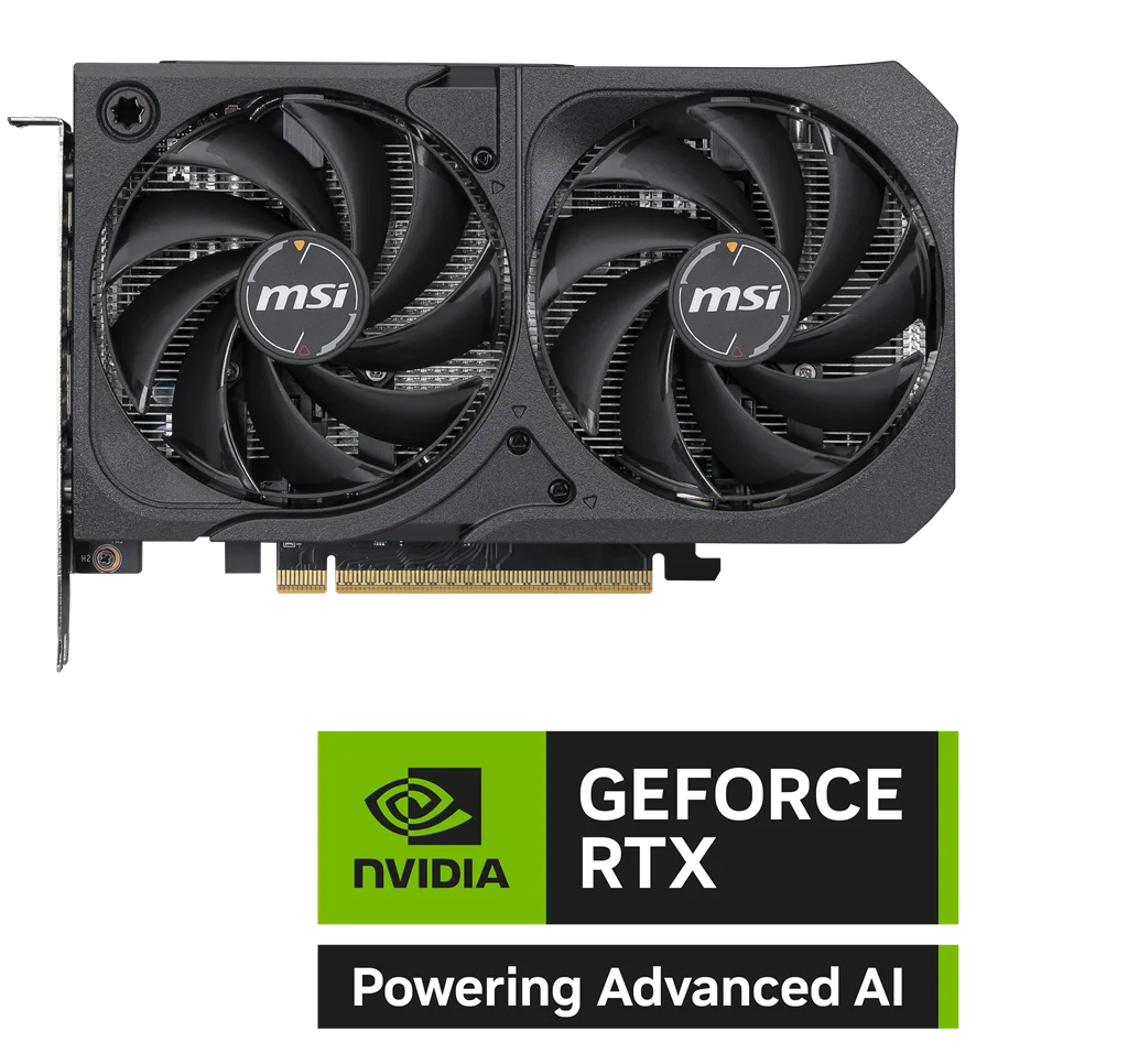 MSI GeForce RTX 5050 8G SHADOW 2X OC Graphics Card, 8GB GDDR6, DPx3, HDMIx1, DLSS 4