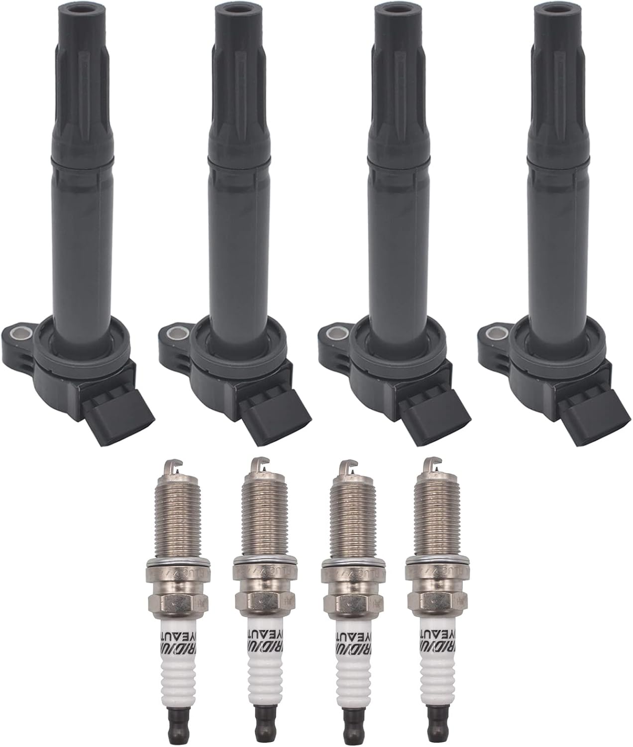 Ignition Coil Pack Iridium Spark Plug UF487 Set of 4 Compatible with Toyota Lexus Avalon Camry Highlander RAV4 ES300h