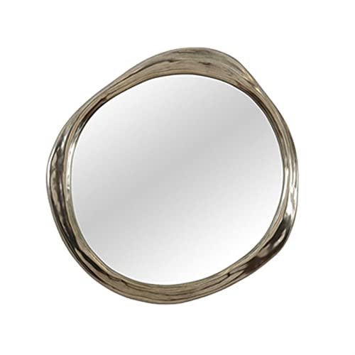 Cosmetic Mirror Vanity Mirror Creative Round Mirror Wall-Mounted Bathroom Makeup Mirror Home Commercial Round Decorative Mirror Make Up Mirrors(Gold)