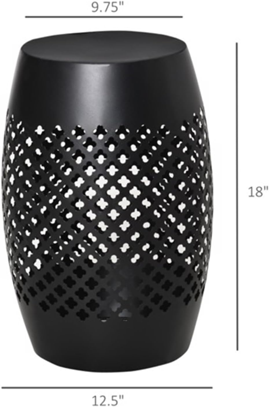 Sofa Side Table or Corner Table, Coffee Table, Garden Table or Patio Table, Bohemian Style, Steel Frame, Hollow Shell, Perfect for Living Room, Patio, Garden, Poolside, etc. Black