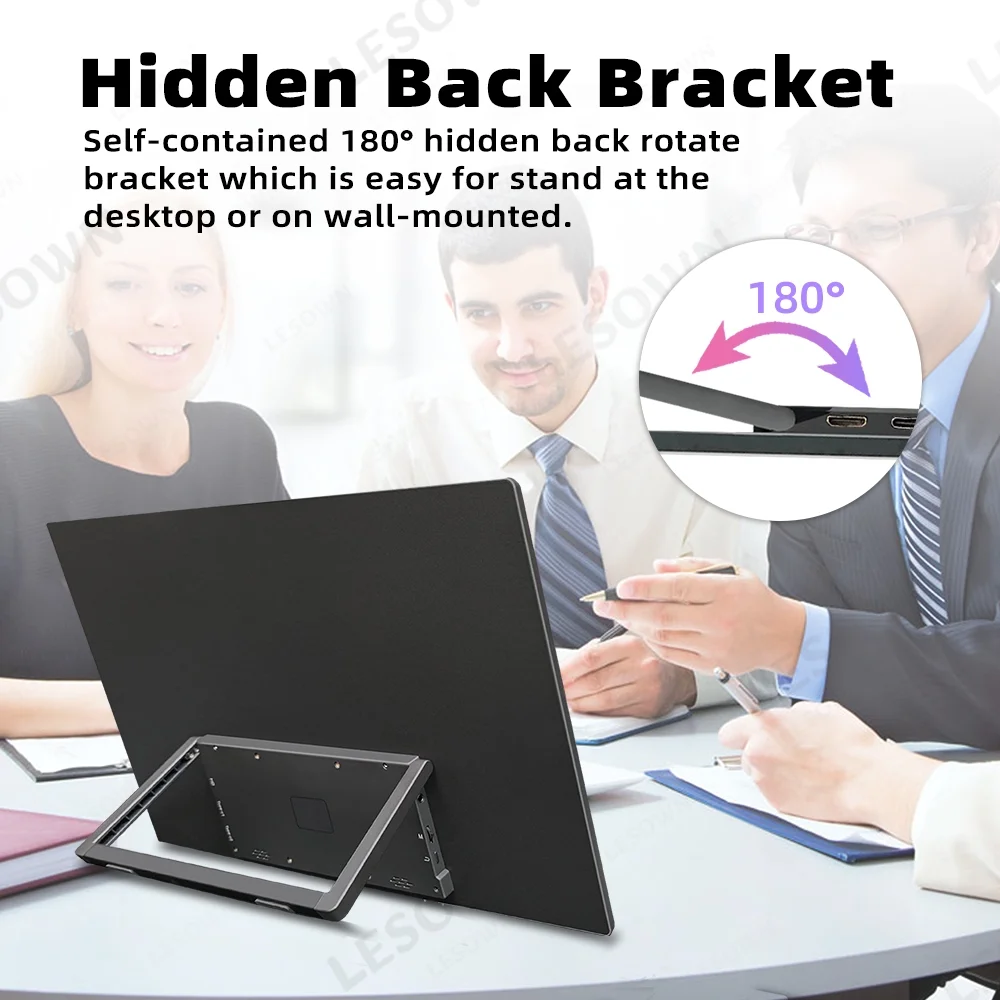 LESOWN 120Hz Large 18.5 Inch Laptop Auxiliary Screen FHD 1080P IPS Portable Monitor USB-C HDMI Travel Secondary Display for Gaming PC PS5