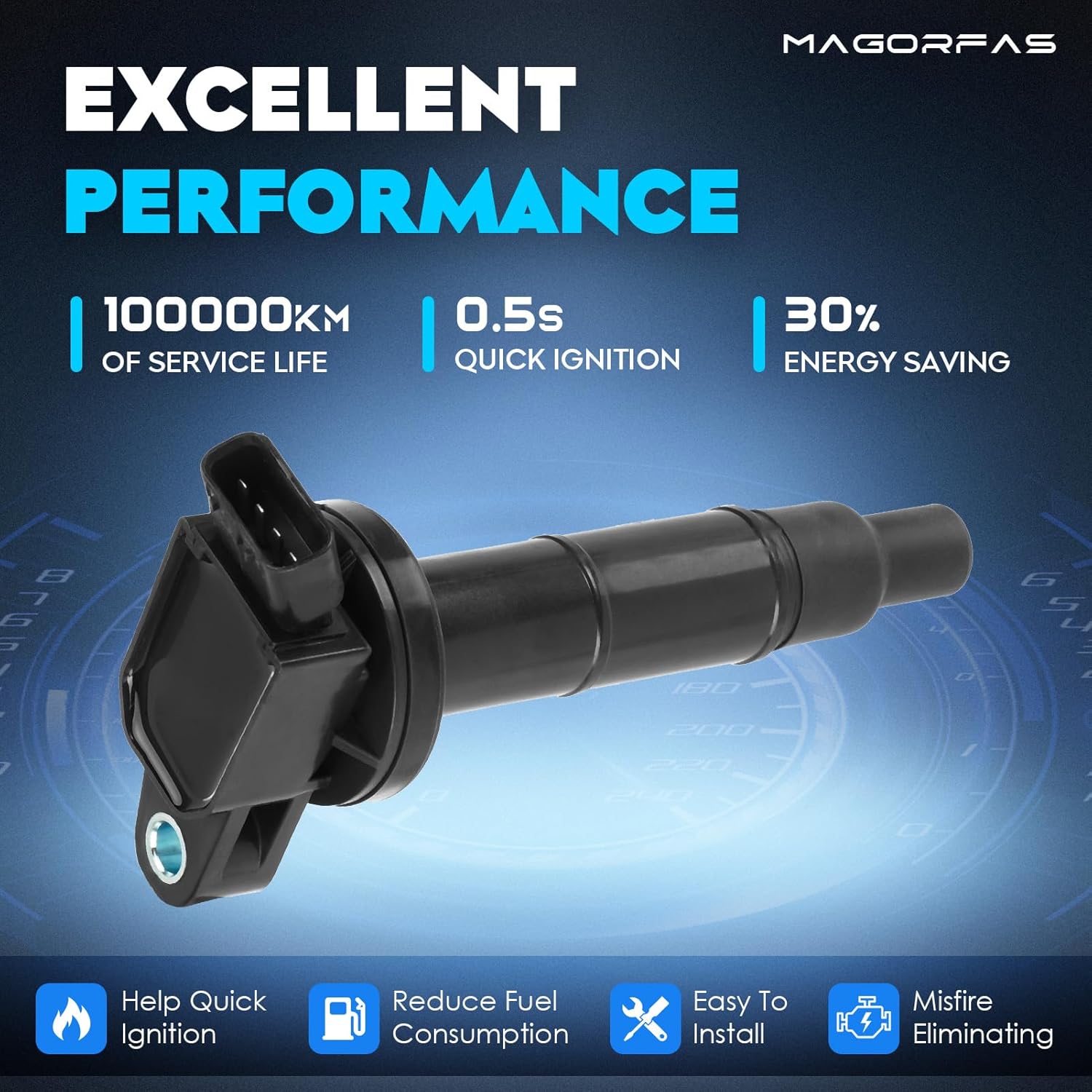 Ignition Coil Pack for Toyota Camry Corolla Highlander Matrix RAV4 Solara 2.4L L4 2001-2011, Scion tC xB 2005-2011, Lexus HS250h 2010-2012, Pontiac Vibe, UF333 C1330 90919-02244 - 4 Set