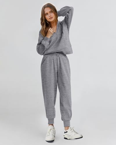 BTFBM Women's 2 Piece Tracksuit Fall Outfits 2024 Long Sleeve Half Zip Sweatshirt Sweatpants Lounge Set Sweatsuits