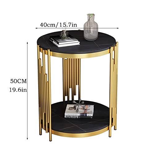 Tea Table for Living Room Coffee Table Sofa Side Cabinet Rock Board Small Coffee Table Bedside Round Table Modern Accent Table End Table Clear (Color : A)