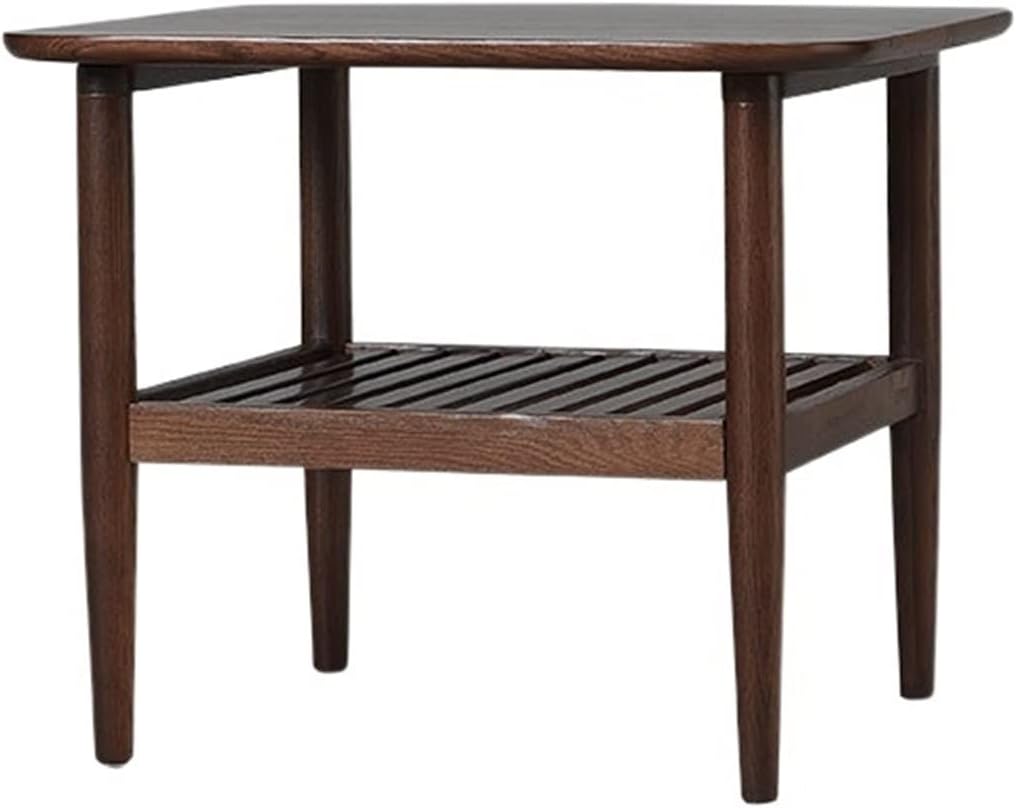 End Table Modern Wooden Coffee Table Double-Layer Square Sofa Corner Cabinet Living Room Bedroom Balcony Side Table Side Table