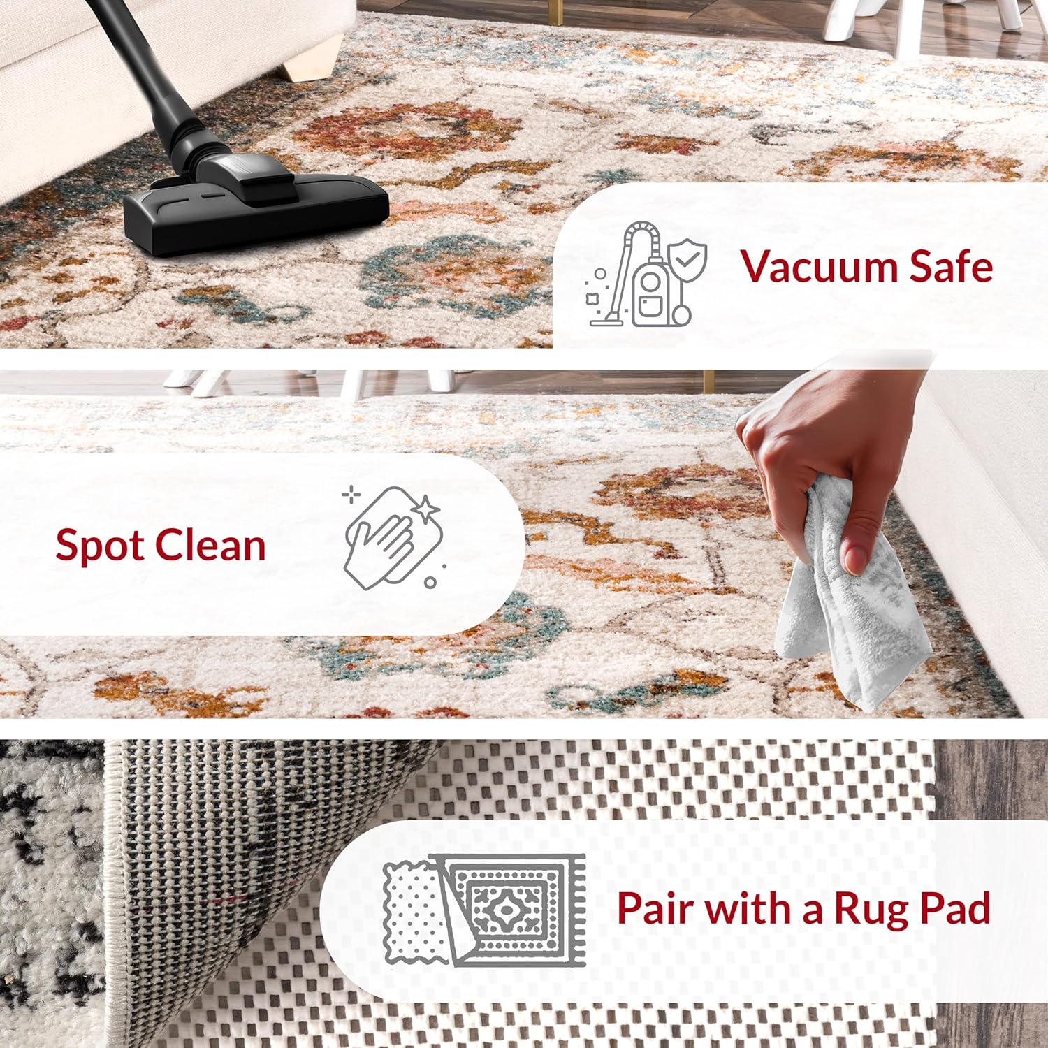 nuLOOM Cecil Oriental/Persian 10x14 Area Rug for Living Room Bedroom Dining Room Kitchen, Beige/Ivory