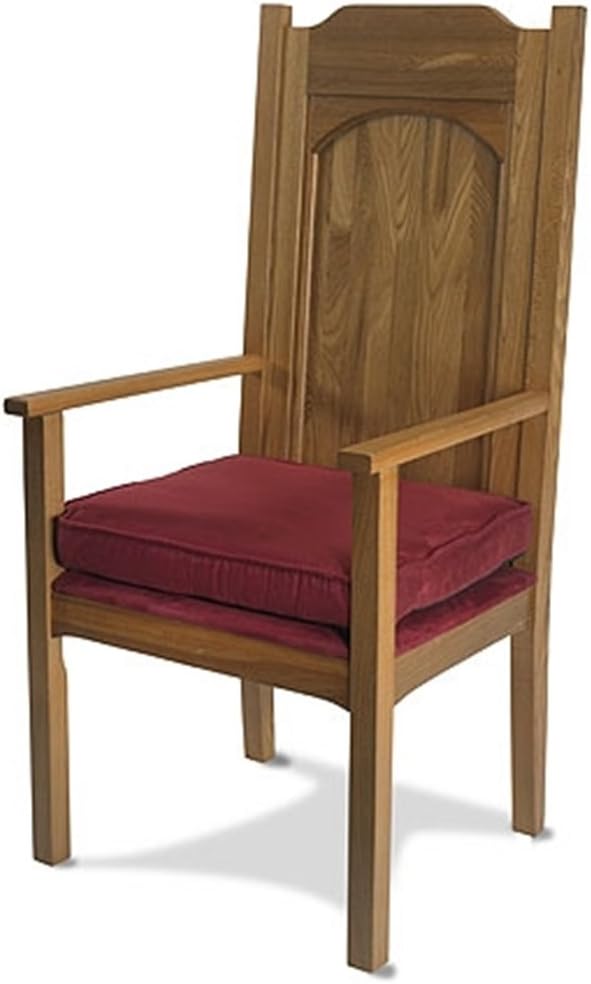 Maple Hardwood Presiders Chair with Arms in Medium Oak Finish, 48 Inch