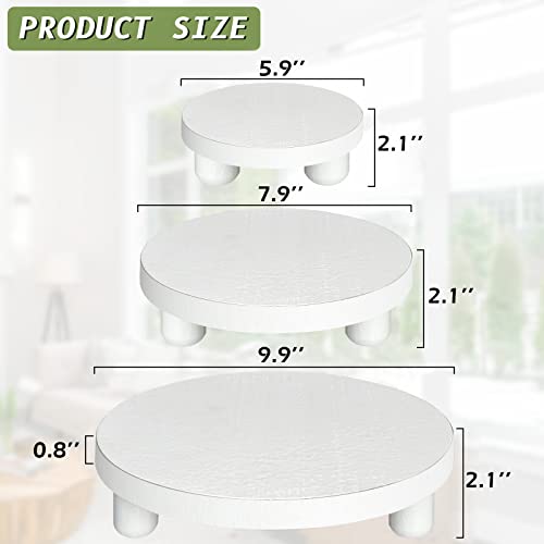 3 Packs Wooden Plant Stool, Wooden Plant Stand, Round Decorative Flower Shelf Plant Pot Riser Holder, Pot Flower Pedestal Riser Holder with Wood Legs for Indoor Outdoor Home Patio Decoration (Brown)