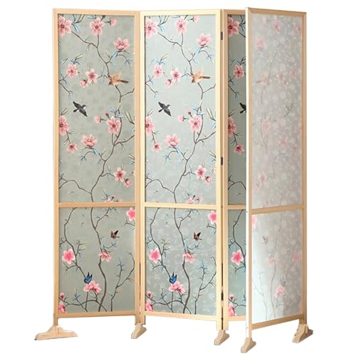 Portable Room Separators Divider Wall, 4 Panel Privacy Partition Rustic Folding Screen for Studio Apartment, Commercial Hotels Dressing Screen for Home Office Bedroom (Size : 1.8m/6ft Tall)