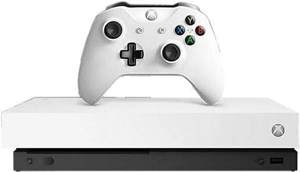 Restored Microsoft Xbox One X 1TB, 4K Ultra HD Gaming Console in White, FMQ-00074 (Refurbished)