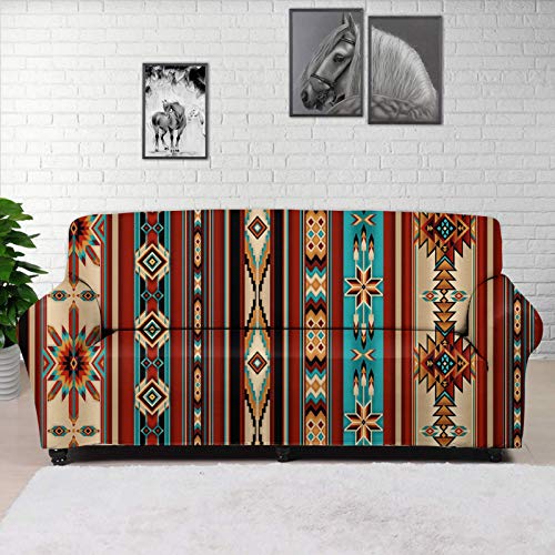 Fashion Aztec Geometry Pattern Sofa Cover Stylish Home Decor Non-Slip Couch Slipcovers - Universal Washable Furniture Protector for Living Room