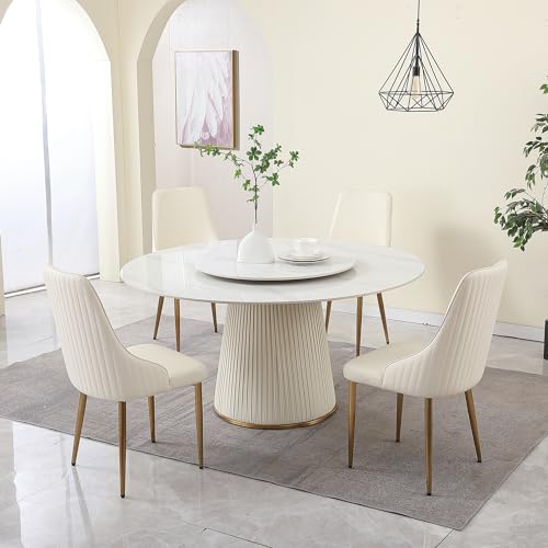 Dining Chairs Set of 2, 2 Pcs Modern Faux PU Chair with Solid Wood Chair Legs, Ergonomic Backrest for Living Room Kitchen Dining Room (Blue)