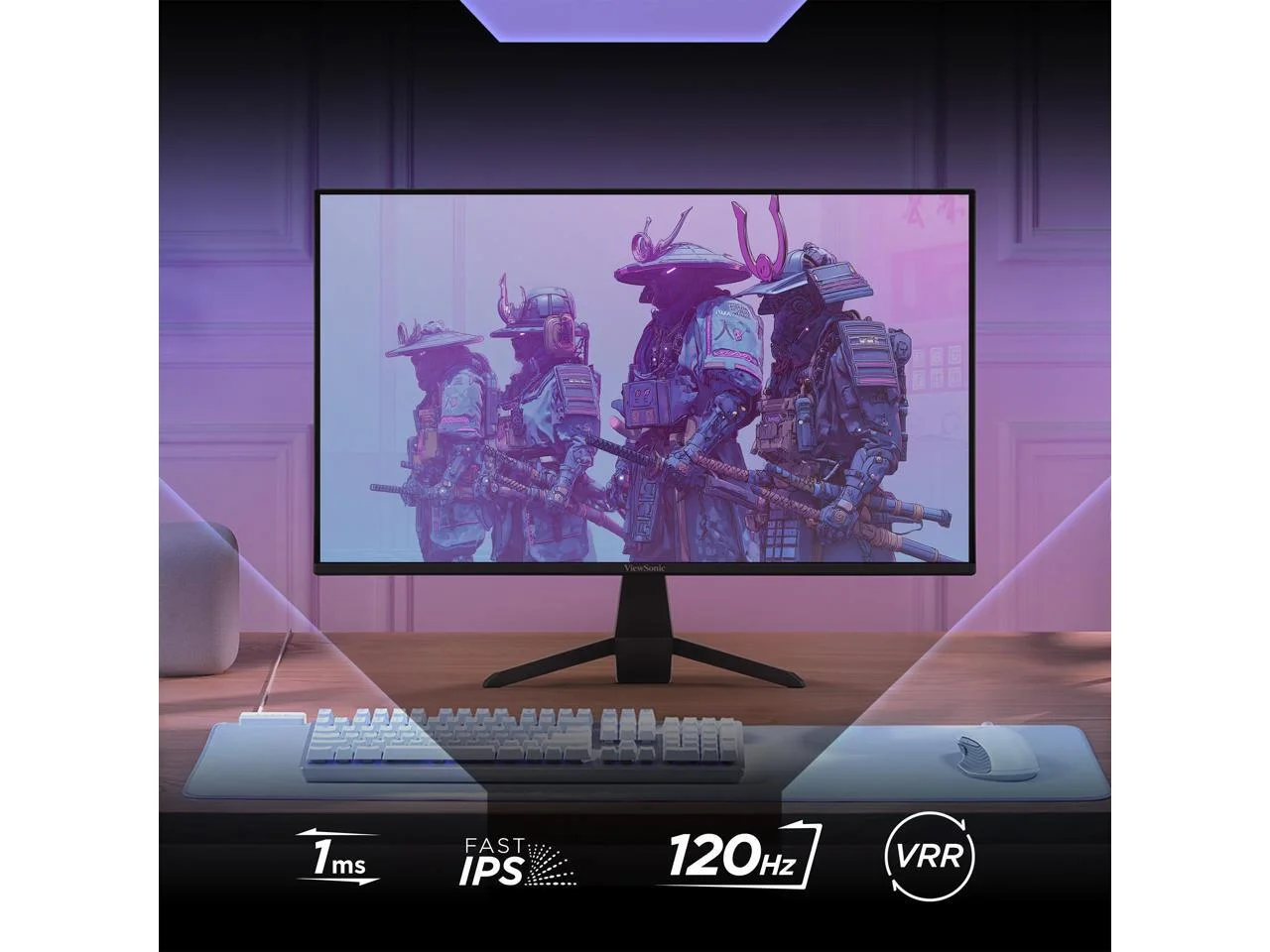 ViewSonic VX2470-MHD 24 Inch 1080p IPS Monitor with 120Hz, 1ms, Variable Refresh Rate, Eye Care, HDMI, VGA and DisplayPort Inputs