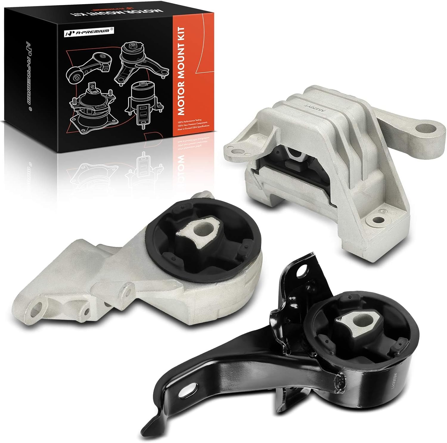 A-Premium Engine Motor Mount and Transmission Mount Kit Compatible with Chevrolet Malibu 2006-2008 & Pontiac G6 2006-2007, 2.2L 2.4L, Automatic Transmission, 3-PC Set