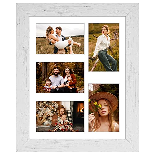 11.8x21.8 Picture Frame Display 8 opening 4X6 Picture Frame Collage,Multi Photo Frame with Mat,Plexiglass,Wall or Tabletop Decor,Natural Wood Grain