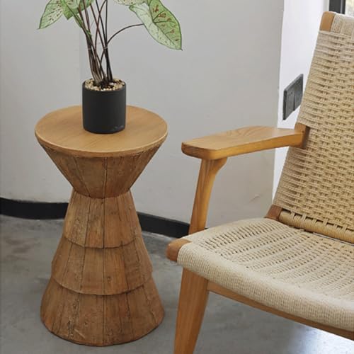 Coffee Table Imitation Wood Grain Side Table, Modern Art Corner Table, Nordic Minimalist Living Room Sofa, Wooden Round Coffee Table Living Room Furniture