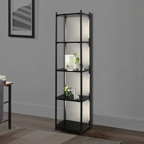 5 Tier Corner Shelf with LED Light, 57.8