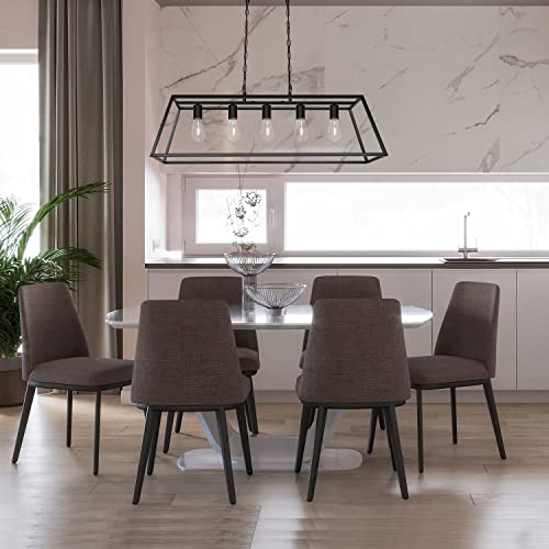 Black Modern Kitchen Island Lighting Farmhouse Chandelier Industrial Ceiling Light Fixtures for Kitchen, Dining Room, Living Room, Bar, Foyer (3-Light)