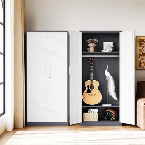 Letaya Metal Wardrobe Cabinets with Lock,Clothing Locker 72