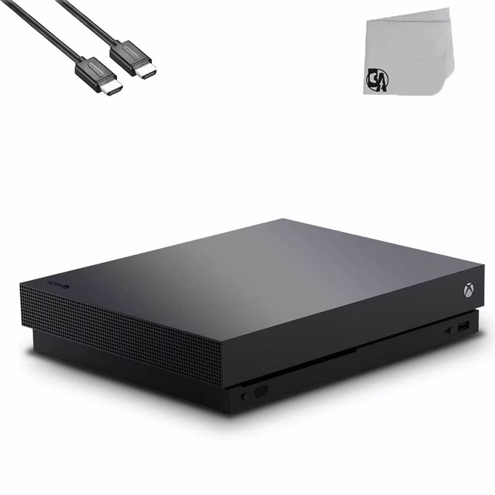 Restored Microsoft Xbox One X 1TB, 4K Ultra HD Black Console Only with HDMI Cable BOLT AXTION Bundle (Refurbished)