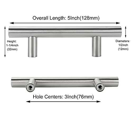 homdiy 500 Pack 3in Cabinet Pulls Brushed Nickel Cabinet Handles Stainless Steel Kitchen Cupboard Handles Cabinet Handles 5