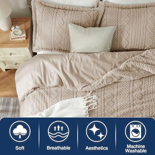 satisomnia Queen Comforter Set - Grey Fleece Comforters Queen Full Size, Fluffy Warm Comforter 3 Pieces, Soft Lightweight Bedding Comforter All Seasons, Bed Set (1 Comforter & 2 Shams)