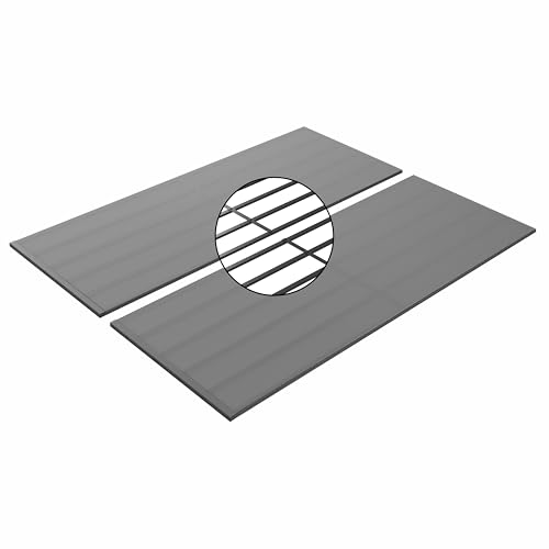 Queen Size Metal Bed Slat Compact Fabric Covered Vertical Mattress Support Bunkie Board,Box Spring Replacement,Grey