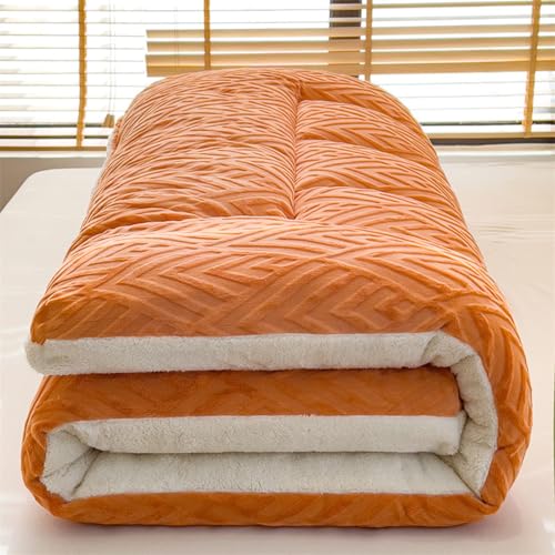Futon Mattress Japanese Futon Long Day Cotton Fill Single Double Roll Up Foldable Mattress Portable Sleeping Mattress Japanese Floor Futon Mattress for Floor Guest Bed Sofa(Bentley Orchid,120*200cm)