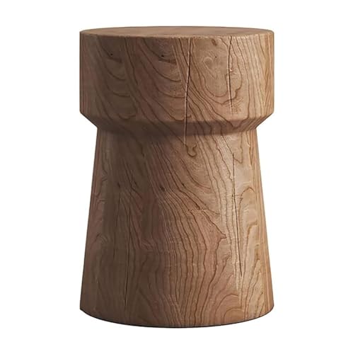 Solid Wood Sofa Side Table, Nordic Small Stool, Circular Household Bedside Table, Living Room, Home and Hotel Decoration Ornaments(B1)