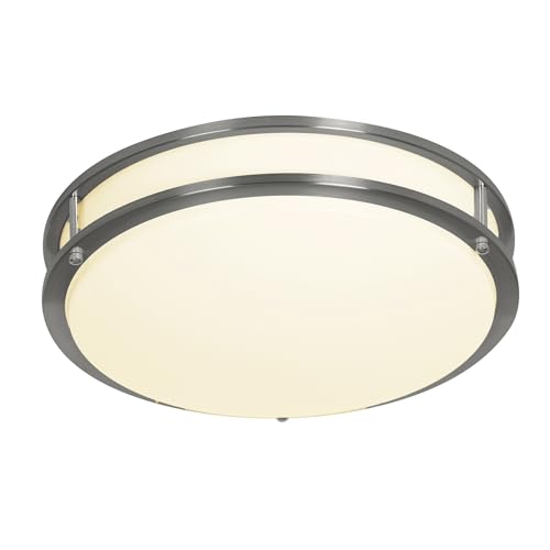 Designers Fountain 24 inch Oval LED Flush Mount Ceiling Light Fixture, 2800 Lumens, Dimmable, 3000K/4000K/5000K, for Living Room, Hallway, Bathroom, Kitchen, Bedroom, Matte Black, EV1424C3C-43