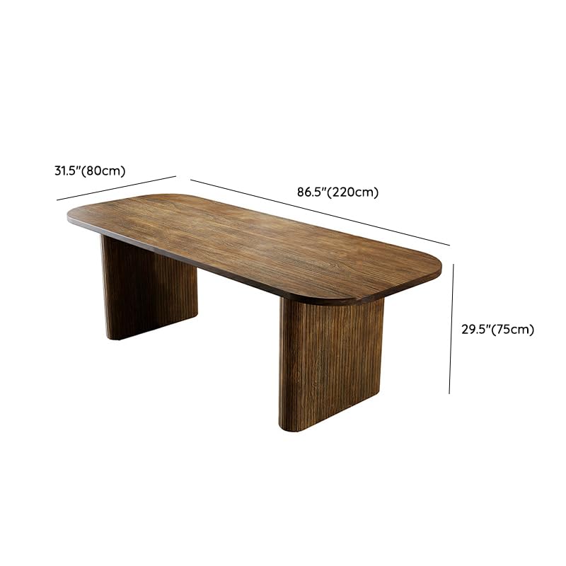 LITFAD Contemporary Dining Room Table Oval Natural Pine Wood Dining Table with Double Pedestal Standard Height Furniture Restaurant Table, 63
