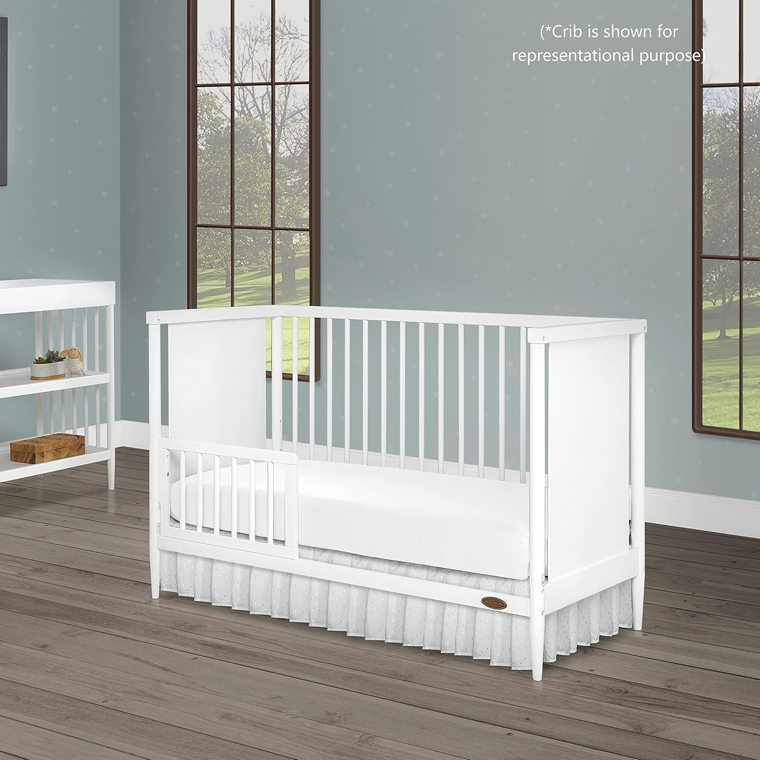 Sleepy Little Sloth, Moon Bear Reaching for The Stars Toddler Rail I Rounded Spindles I Mid- Century Meets Modern