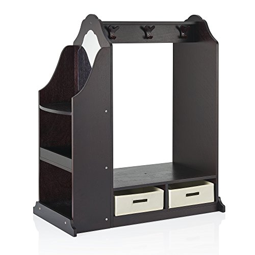 Guidecraft Dress Up Vanity – White: Dresser, Armoire with Storage Bins and Mirror for Kids, Toddlers Playroom Organizer, Children Furniture