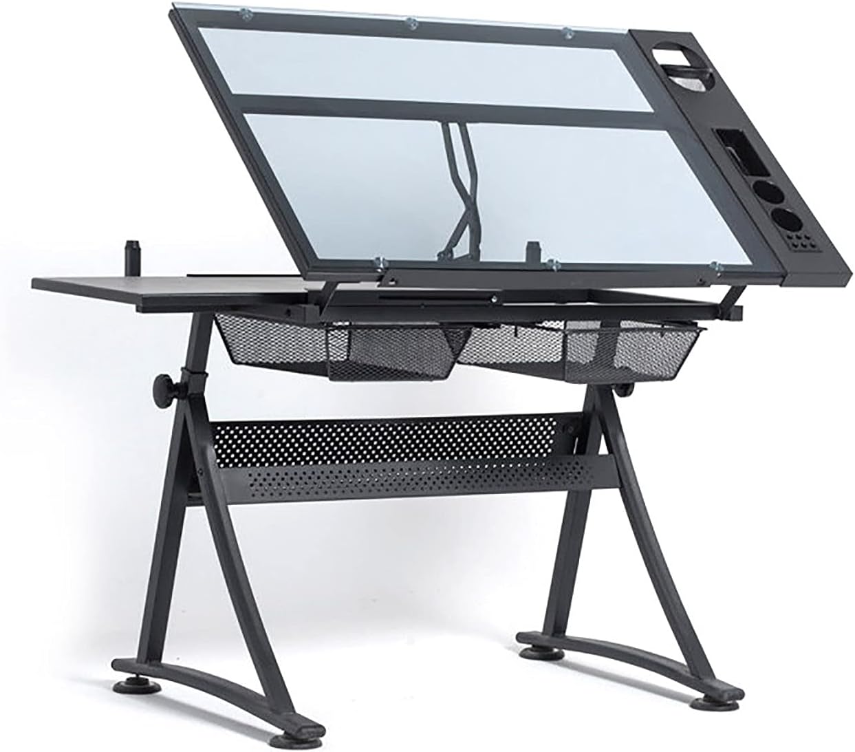 Drawing Table, Children's and Adults' Adjustable Glass Drawing Table, Art Work Table for Drawing (Color: Black, Size: 96X60X68CM) (Black 96X60X68CM) (Black 96X60X68CM) (Black 96X60X68CM)