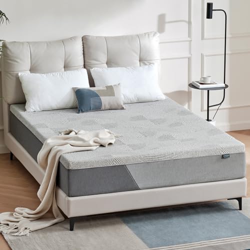 Queen Mattress 11 Inch, Upgrade Cooling Gel Memory Foam Mattress in a Box, Sturdy Memory Foam Mattress, Base Foam with Removable Cover, Medium Firm Fiberglass-Free, Grey