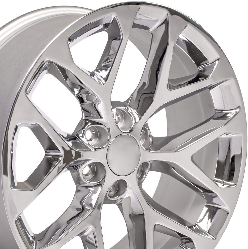 OE Wheels LLC 22 inch Rims Fit pre-2019 Silverado Sierra pre-2021 Tahoe Suburban Yukon Escalade CV98 22x9 Chrome Wheel Hollander 5668