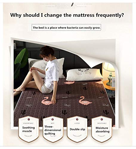 Japanese Tatami floor mat Non-slip Quilting Double Mattress Pad Breathable Comfortable Futon Mattress Do not run cotton for student dorm room family EtcE-100x200cm(39x79inch)