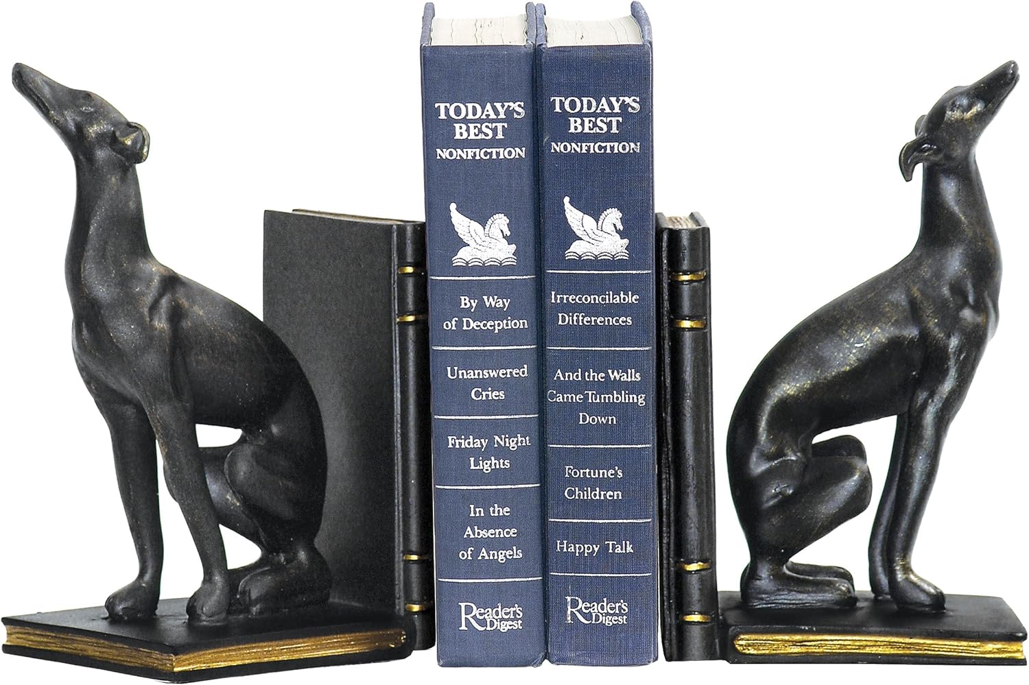 Elk Home A-Pair Black Greyhound BOOKENDS, 5x9x11