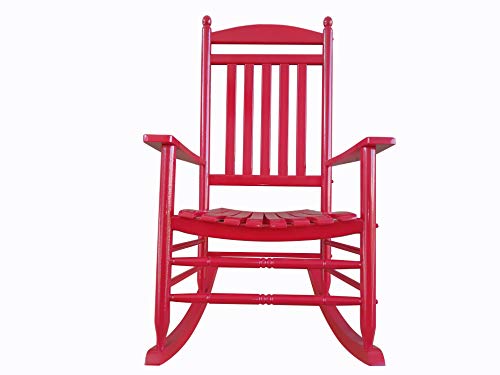 Rocking Rocker-A040BK Black Wood Porch Rocker/Outdoor Rocking Chair -Easy to Assemble-Comfortable Size-Outdoor or Indoor Use