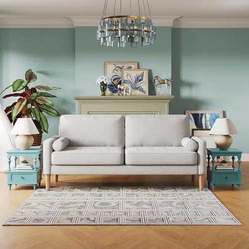 67.7'' 3 Seater Sofa Couch for Living Room,with Deep Seats Comfort Backrest and Sturdy Wood Legs,with Deep Seats Comfort Backrest and Sturdy Wood Legs, Modern Sofa,Small Couches (Beige)