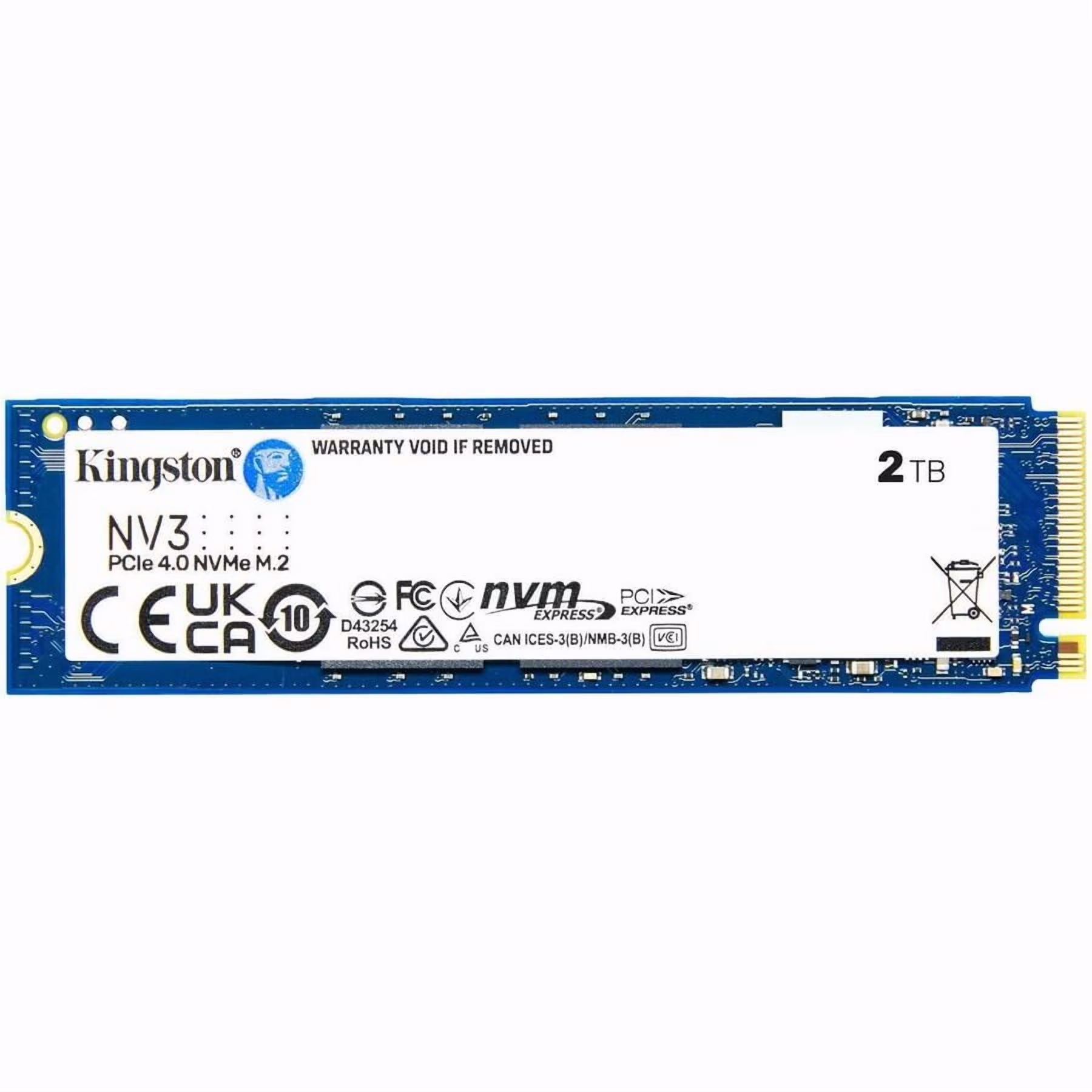 Kingston NV3 2 TB Solid State Drive, M.2 2280 Internal, PCI Express NVMe (PCI Express NVMe 4.0 x4)