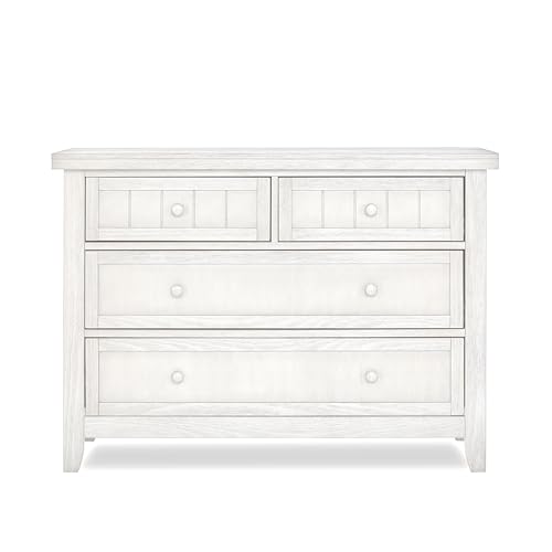 Maple Double Dresser I Kids Bedroom Dresser I Four Drawers Dresser I Farmhouse Modern, Oak Grey