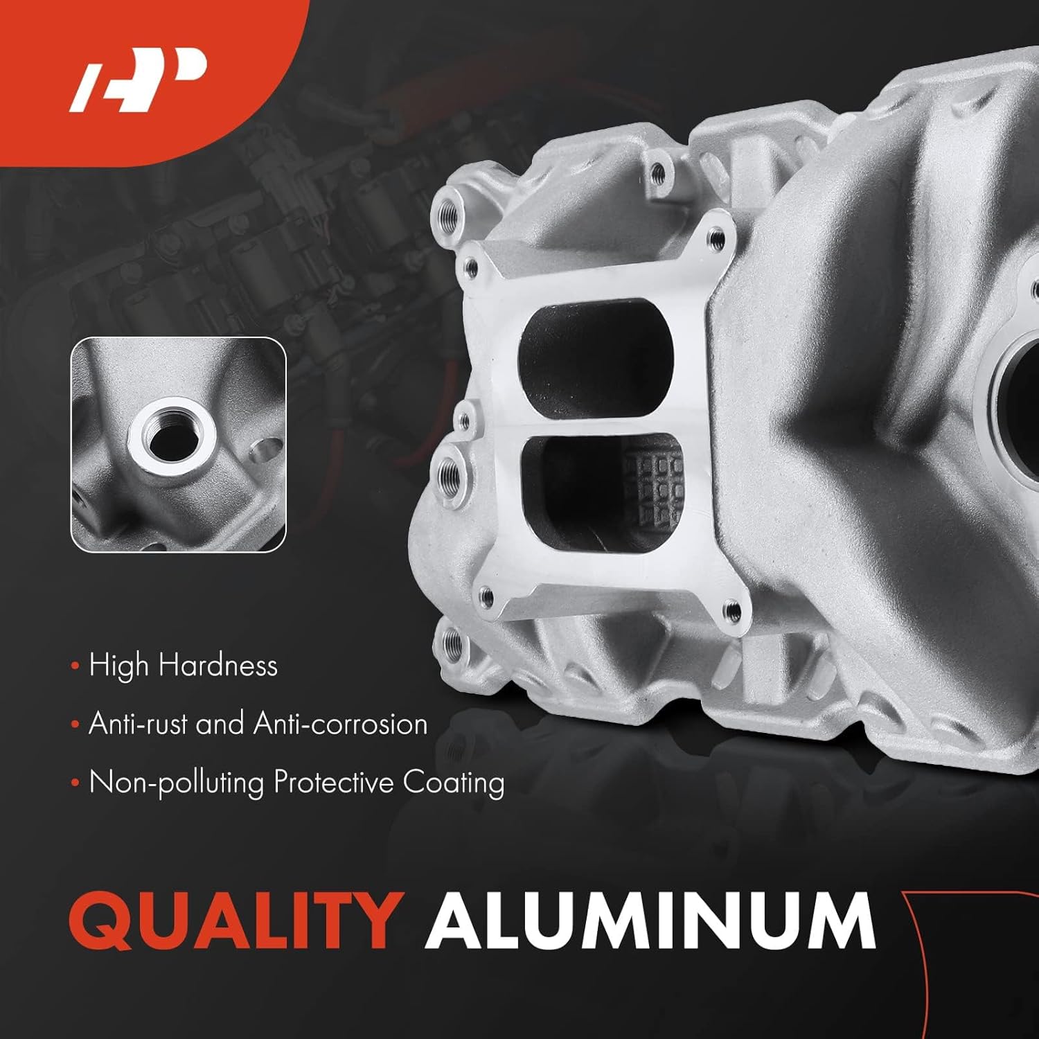 A-Premium Engine Aluminum Dual Plane High-Rise Intake Manifold Compatible with Chevy SBC, V8 305 327 350 400, 1957-1986, Buick, Cadillac, Chevrolet, GMC, Oldsmobile & Pontiac Vehicles