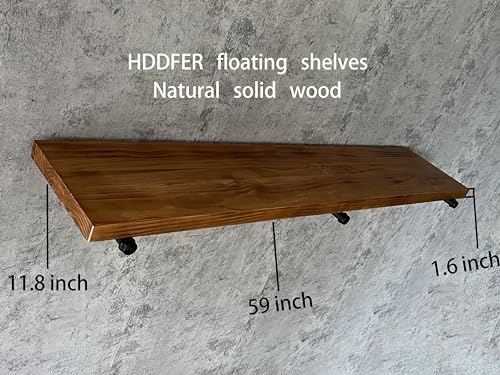 Industrial Pipe Wall Wood Shelves,Real Wooden Shelves 48