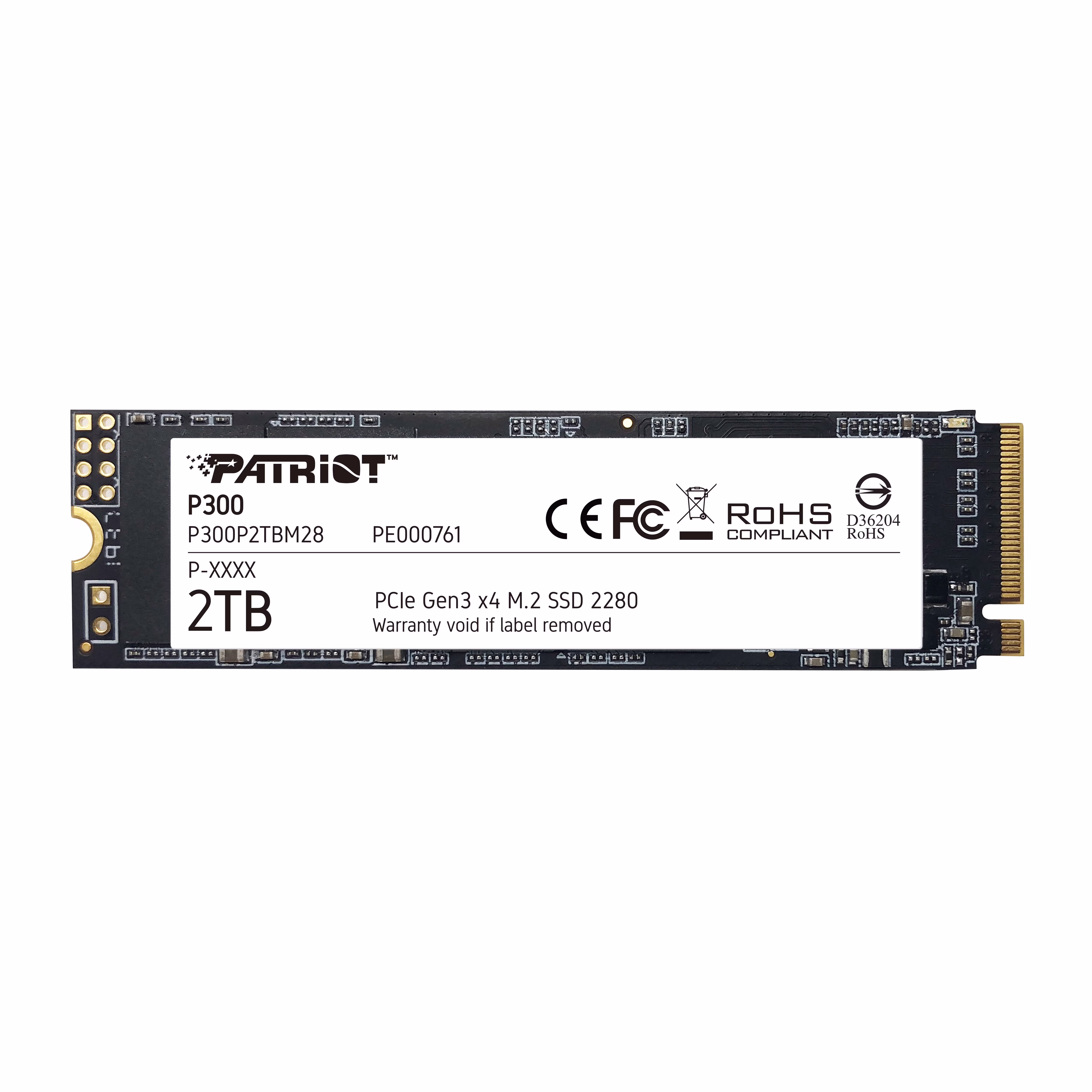 Patriot P300 2TB Internal SSD - NVMe PCIe Gen 3x4 - M.2 2280 - Solid State Drive - P300P2TBM28