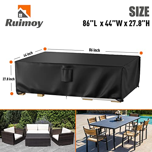 Patio Furniture Covers, Outdoor Furniture Cover Waterproof, General Purpose, Outside Table and Chair Covers, Heavy Duty 600D (128 Inch L x 82 Inch W x 28 Inch H)