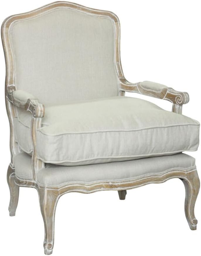 Rodney Lounge Chair ANTIQUE WHITE AND FROST GREY FABRIC